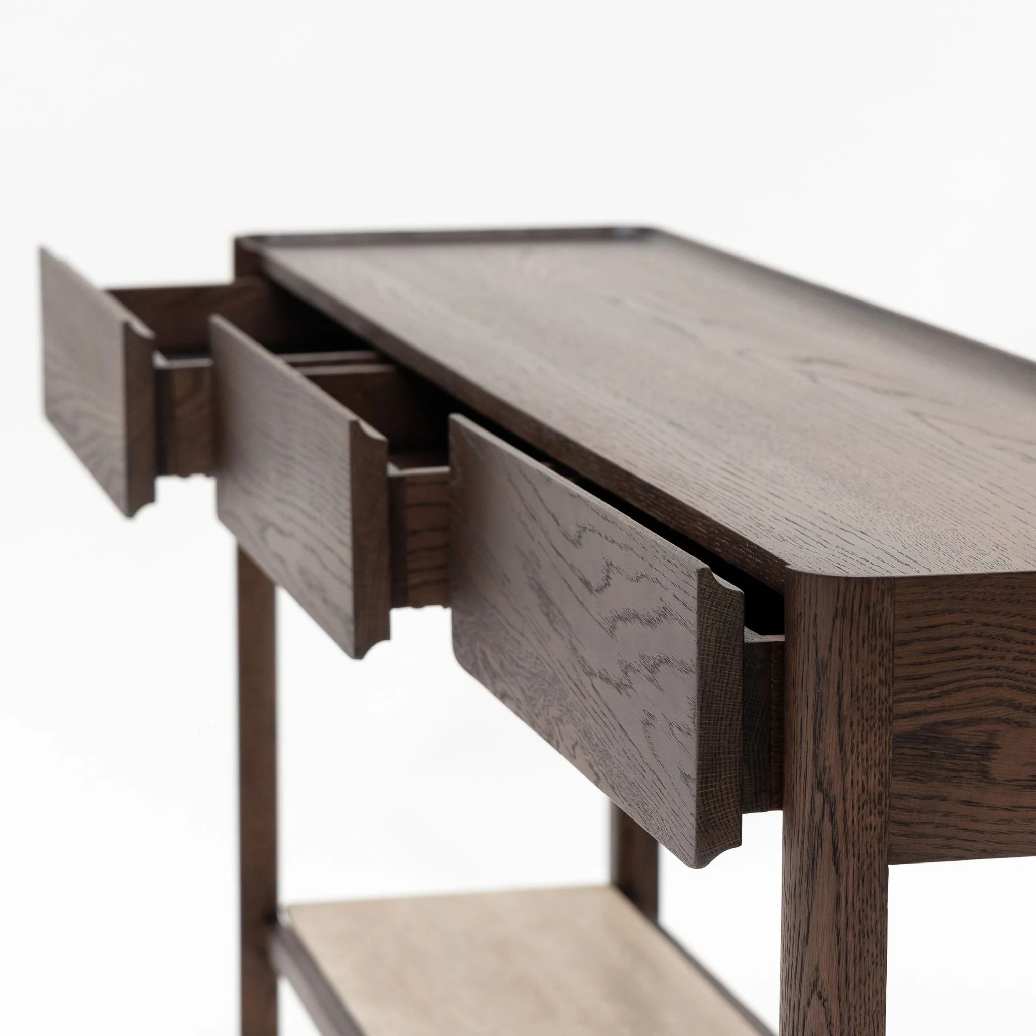 Nell Console - Espresso Oak & Travertine - Image 9