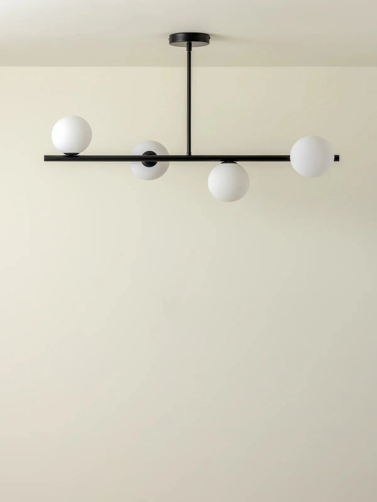 Perch - 4 Light Matt Black And Opal Pendant Bar - Image 3