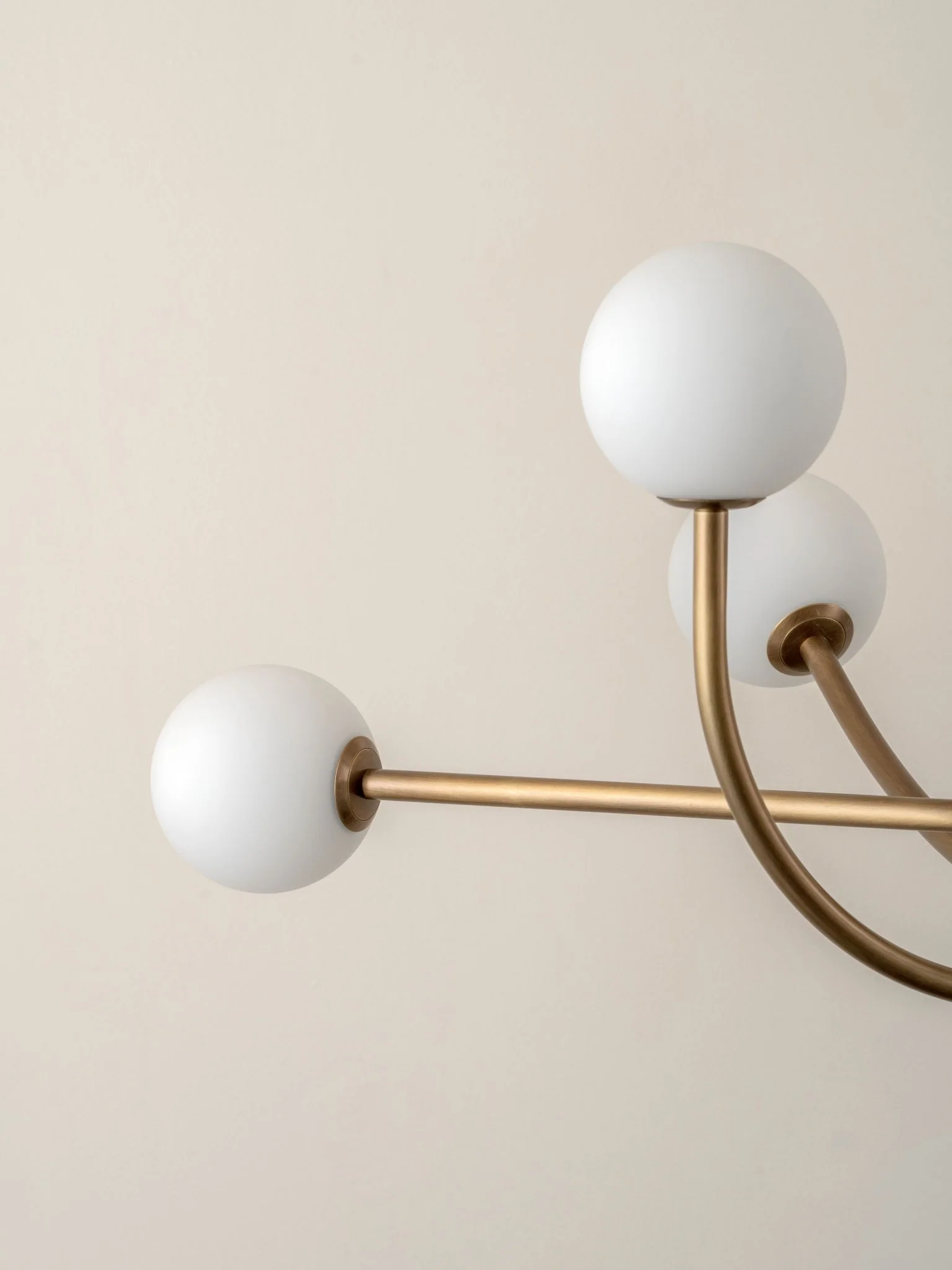 Perry - 6 Light Aged Brass And Opal Pendant - Image 4