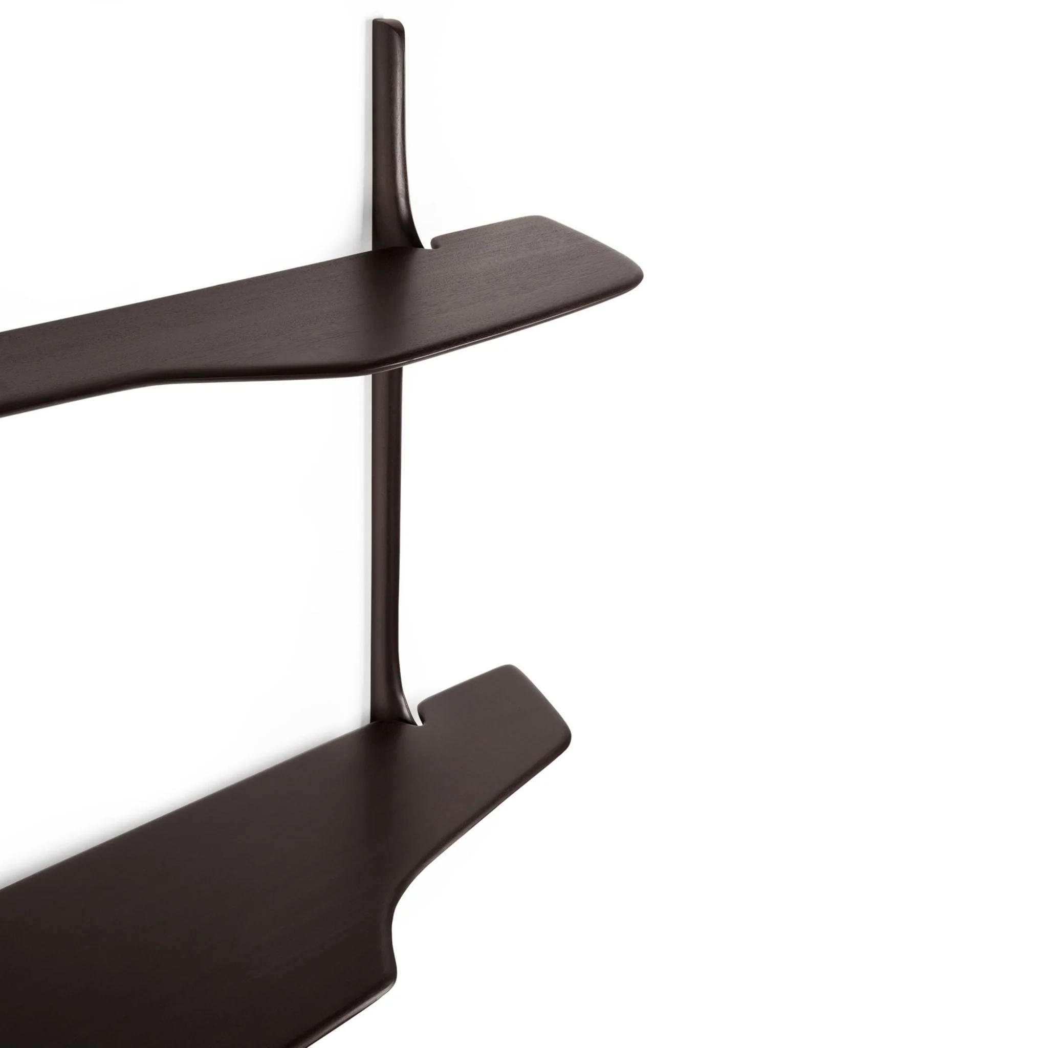 Pi Wall Shelf - Varnished Mahogany - Dark Brown - 1 Shelf - Image 5