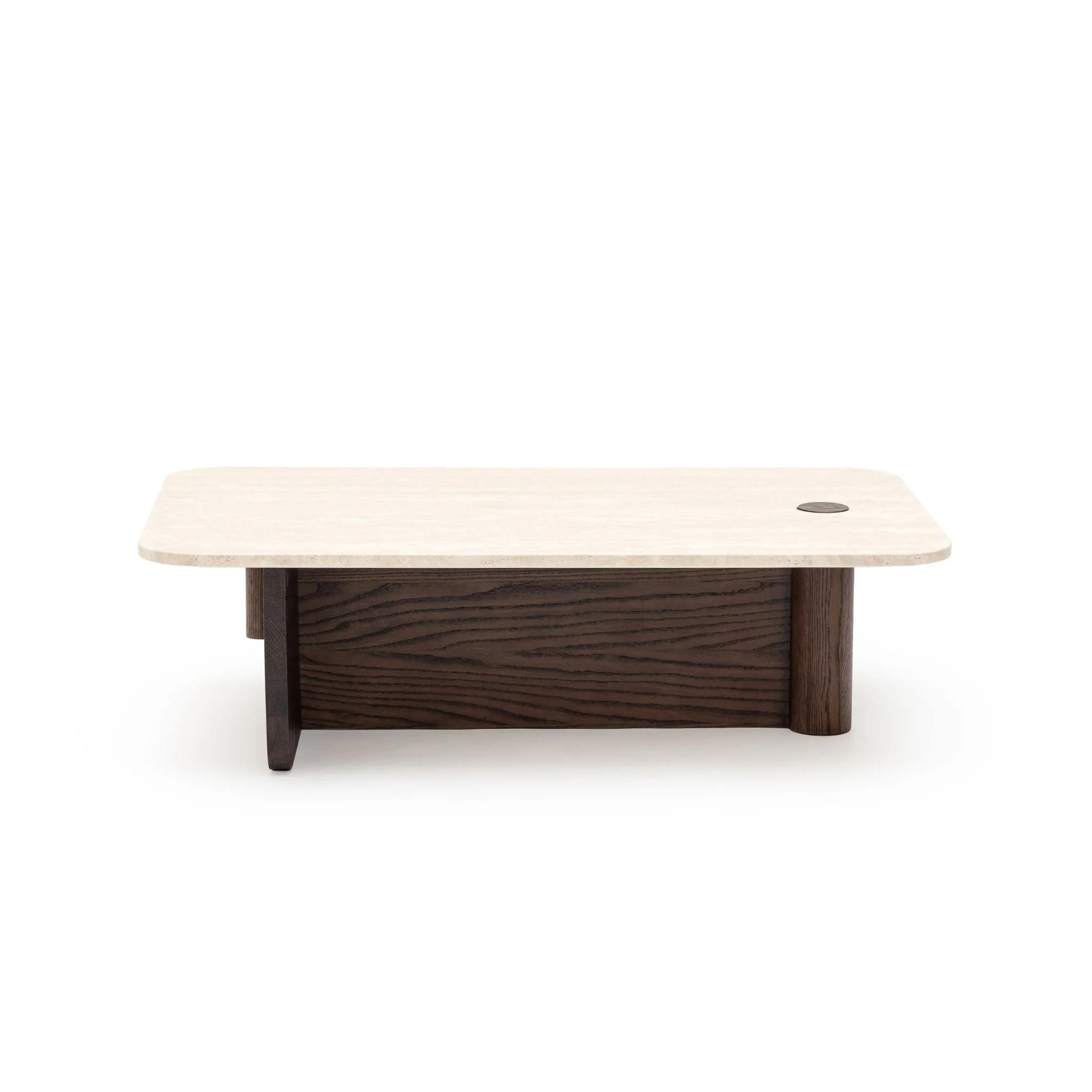 Pivot Coffee Table - Espresso Oak & Travertine - Image 2