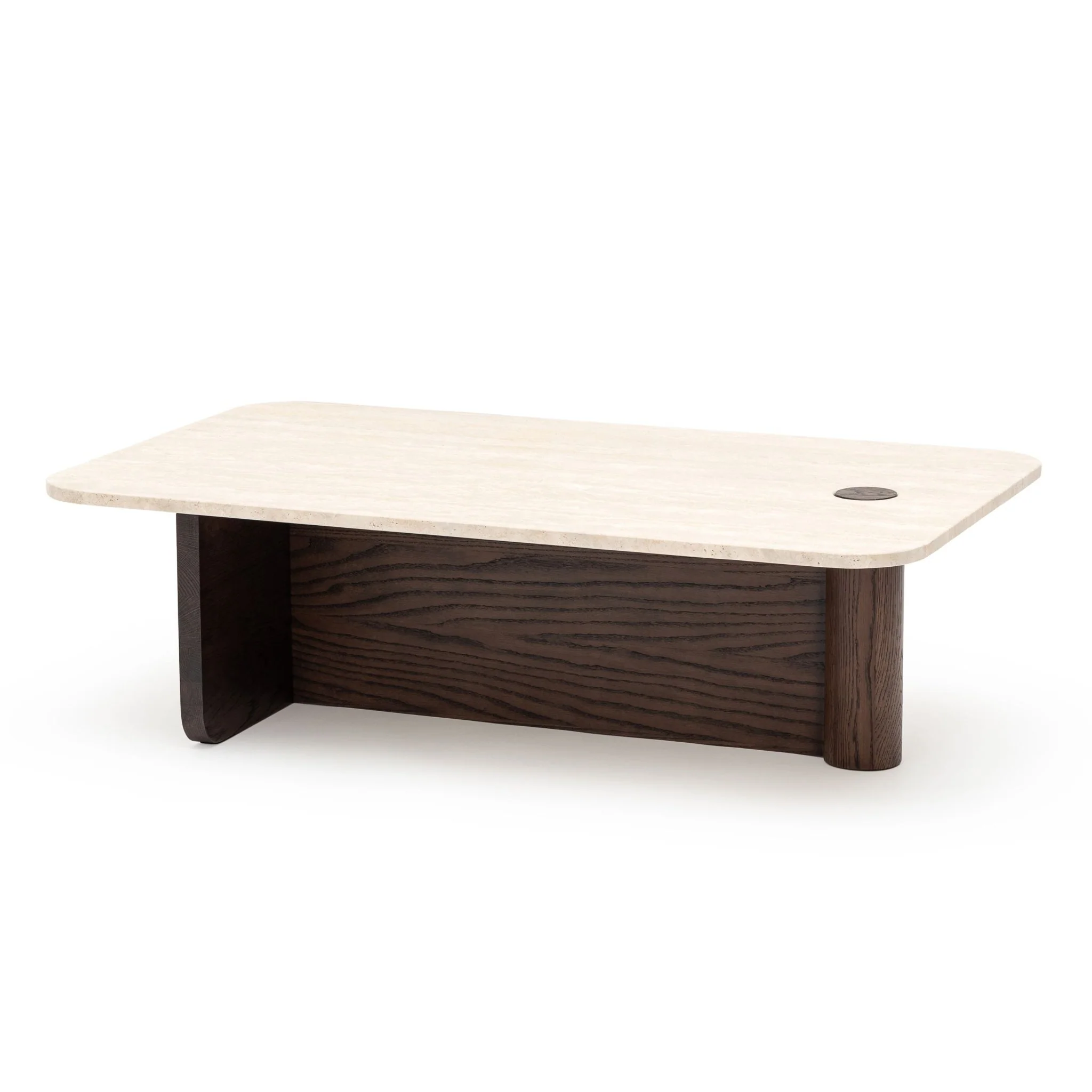 Pivot Coffee Table - Espresso Oak & Travertine - Image 3