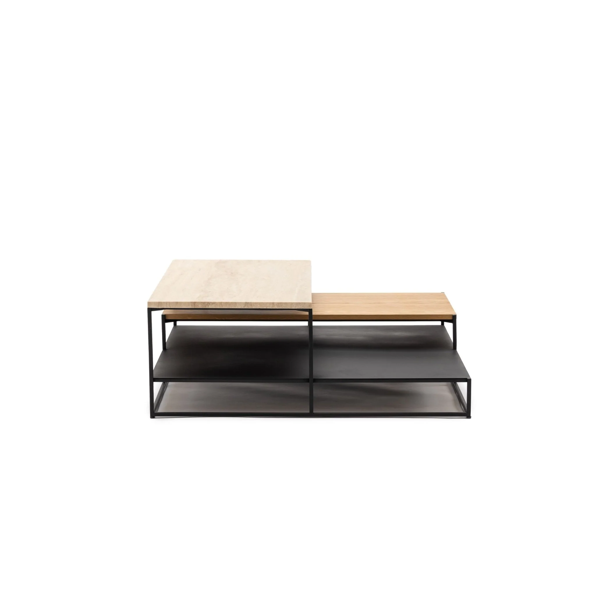 Podium Coffee Table - Travertine & Light Oak - Image 18