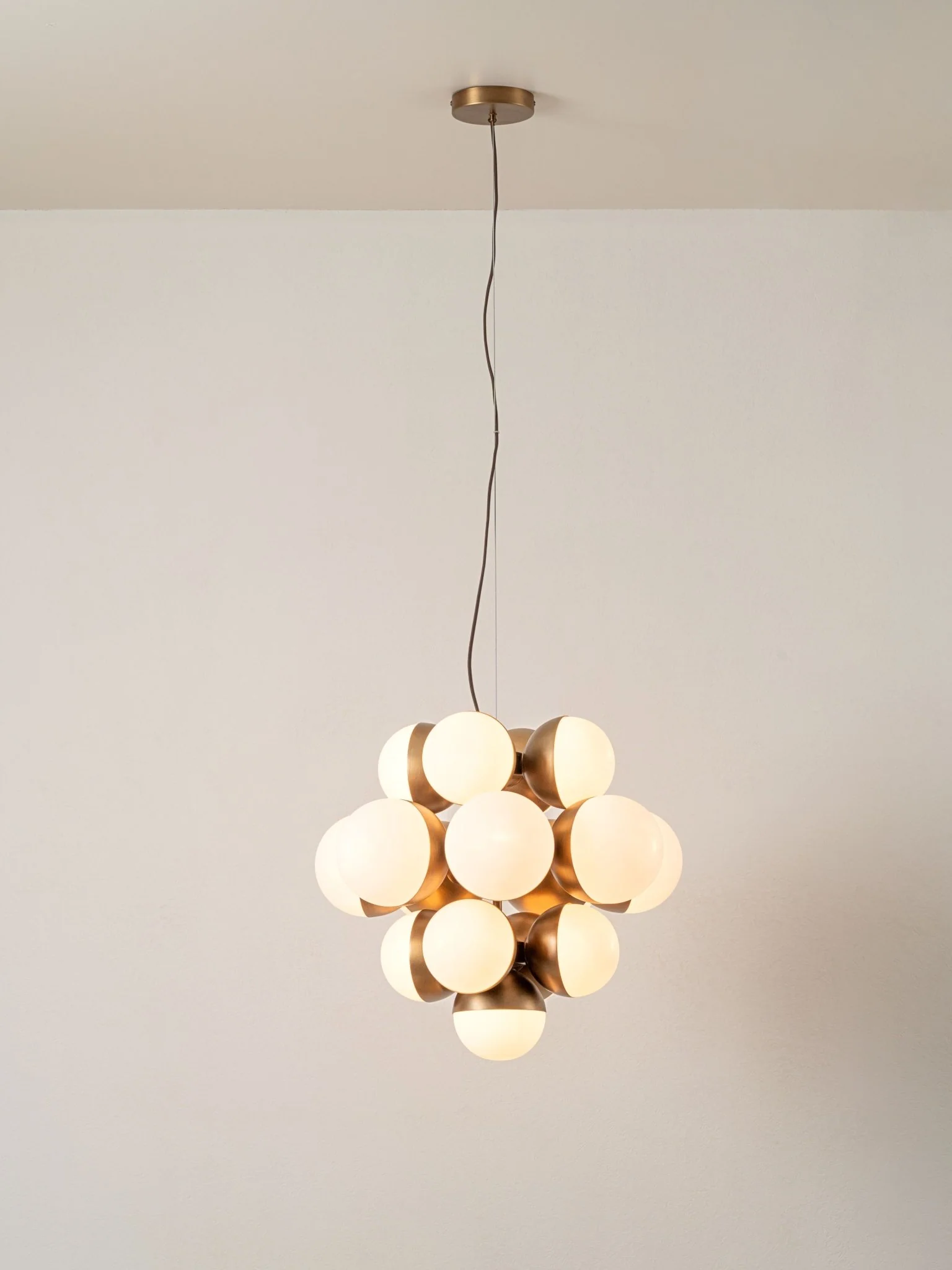 Rocio - 16 Light Aged Brass And Opal Chandelier - Image 2