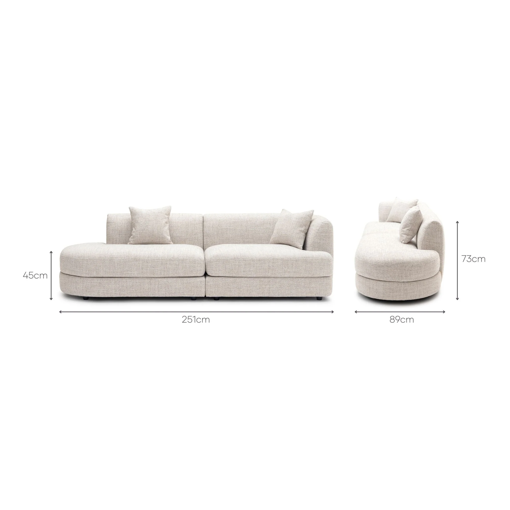 Sandro Sofa - Fog L3 - Image 17