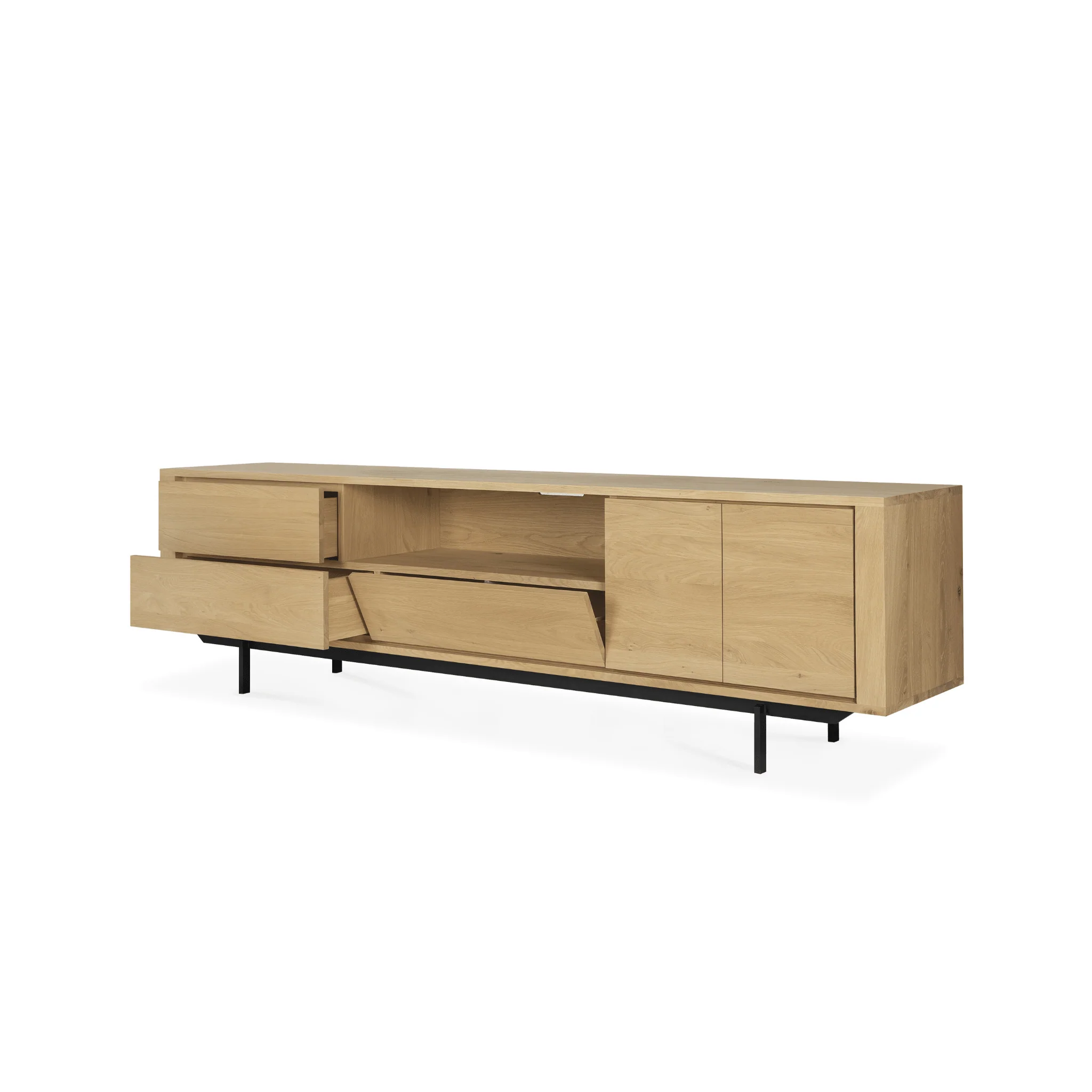 Shadow Tv Cupboard - Solid Oak - Image 4