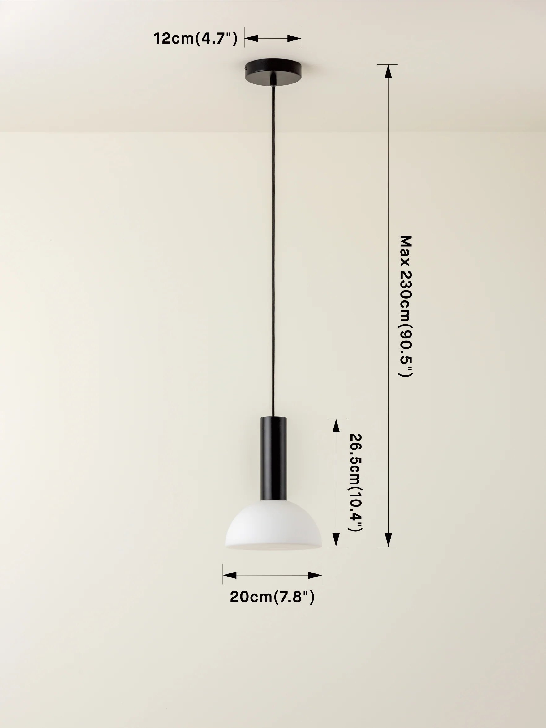 Silio - 1 Light Matt Black And Opal Pendant - Image 3