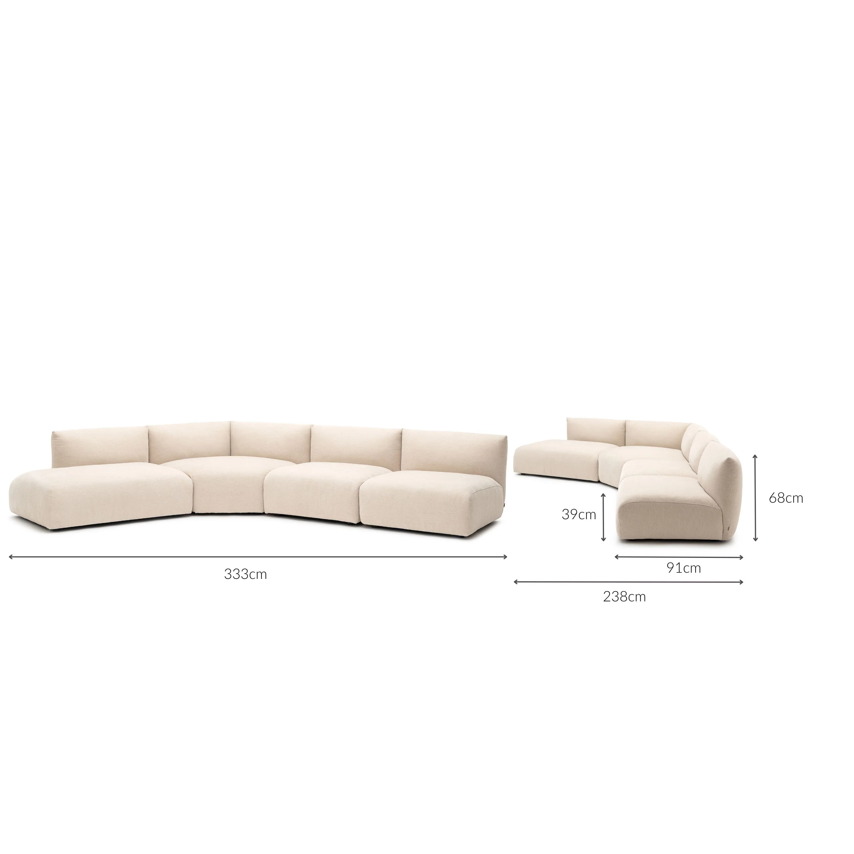 Slipper Corner V1 Sofa - Bleached Sand - Image 8