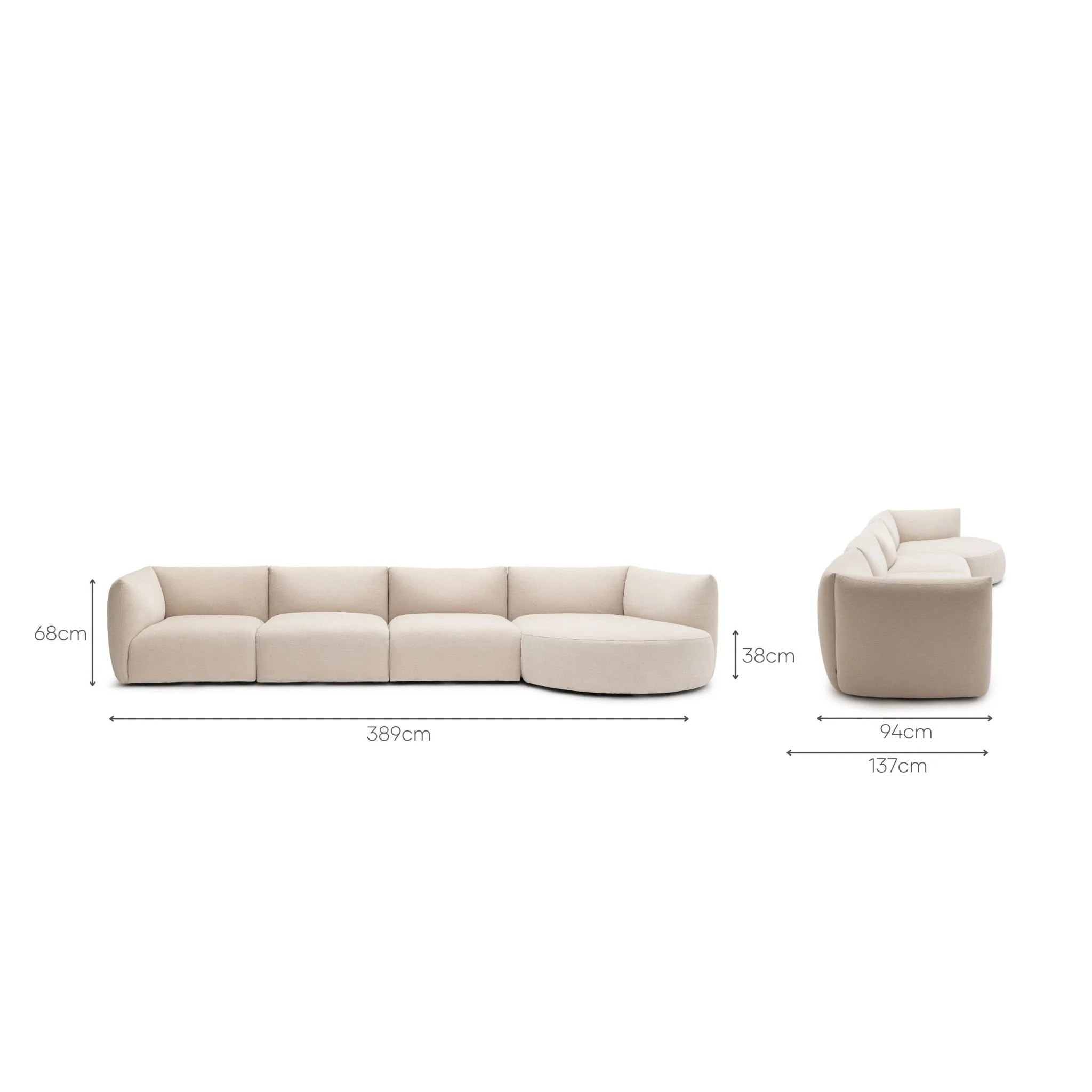 Slipper Modular Sofa - Bleached Sand - Image 17