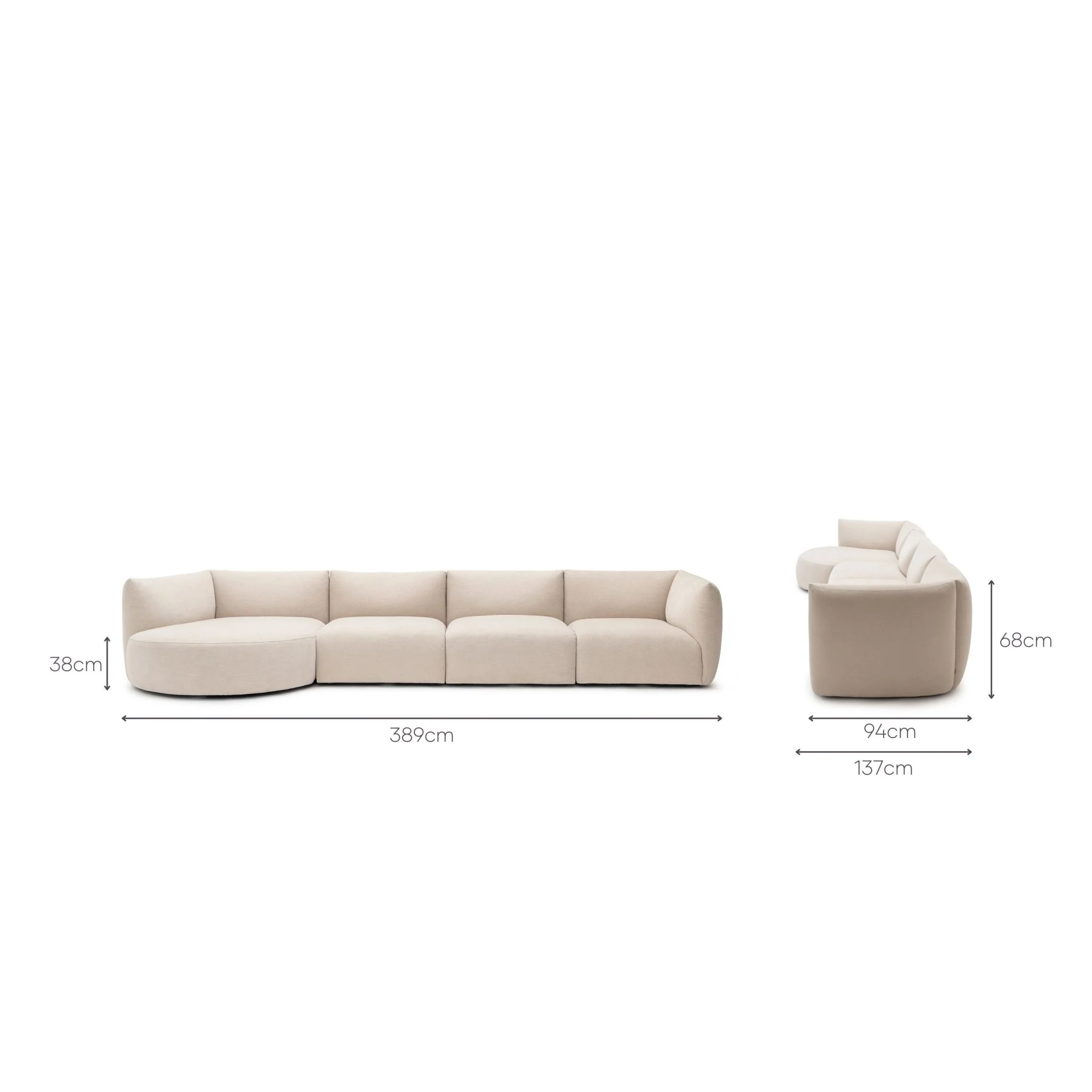 Slipper Modular Sofa - Bleached Sand - Image 8