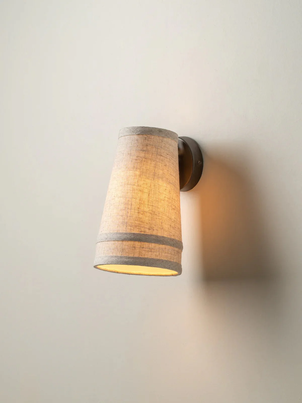 Solara - Bronze And Layered Natural Linen Wall Light - Image 2