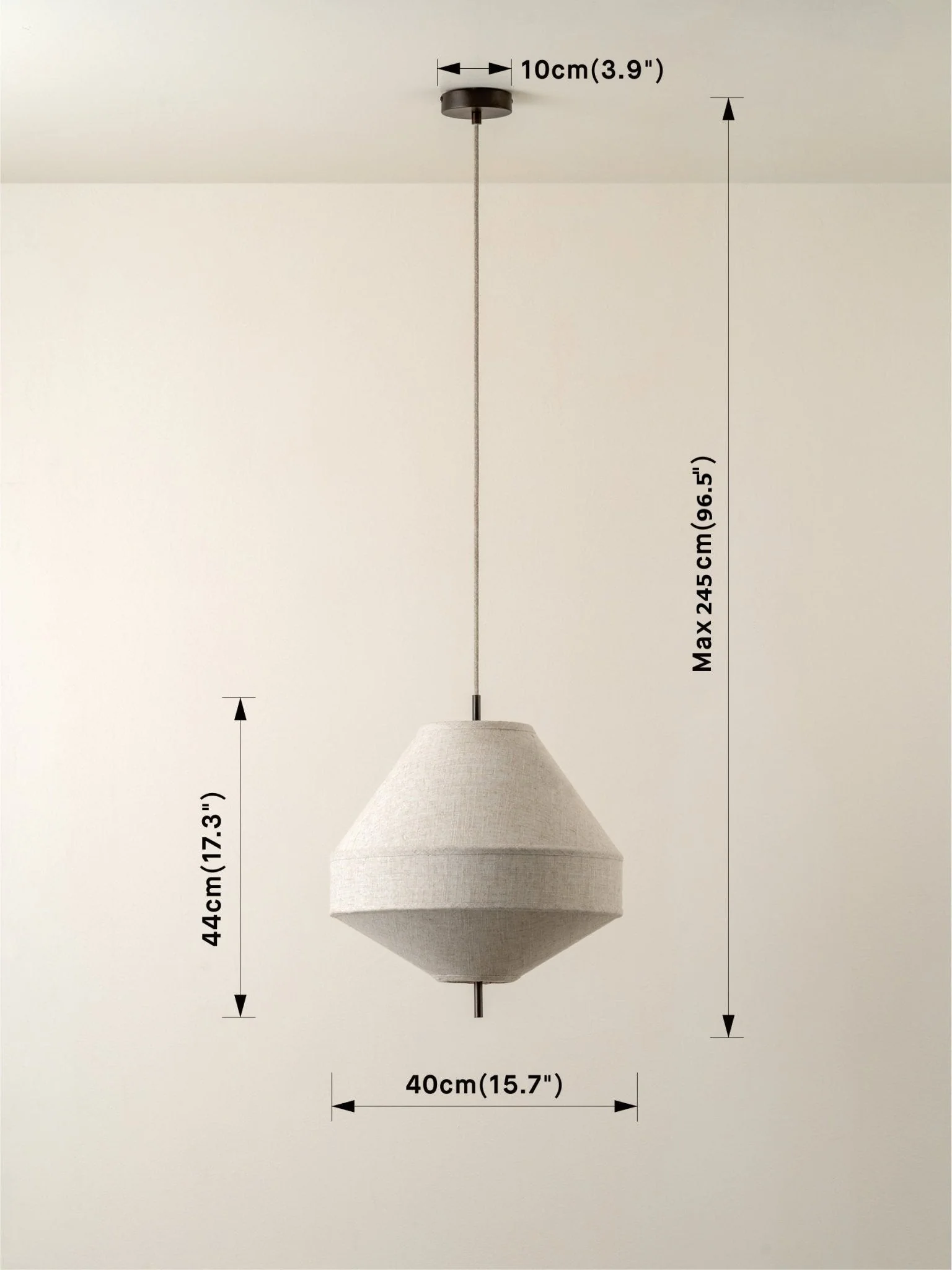 Solara - Medium Dark Bronze And Layered Natural Linen Pendant - Image 5