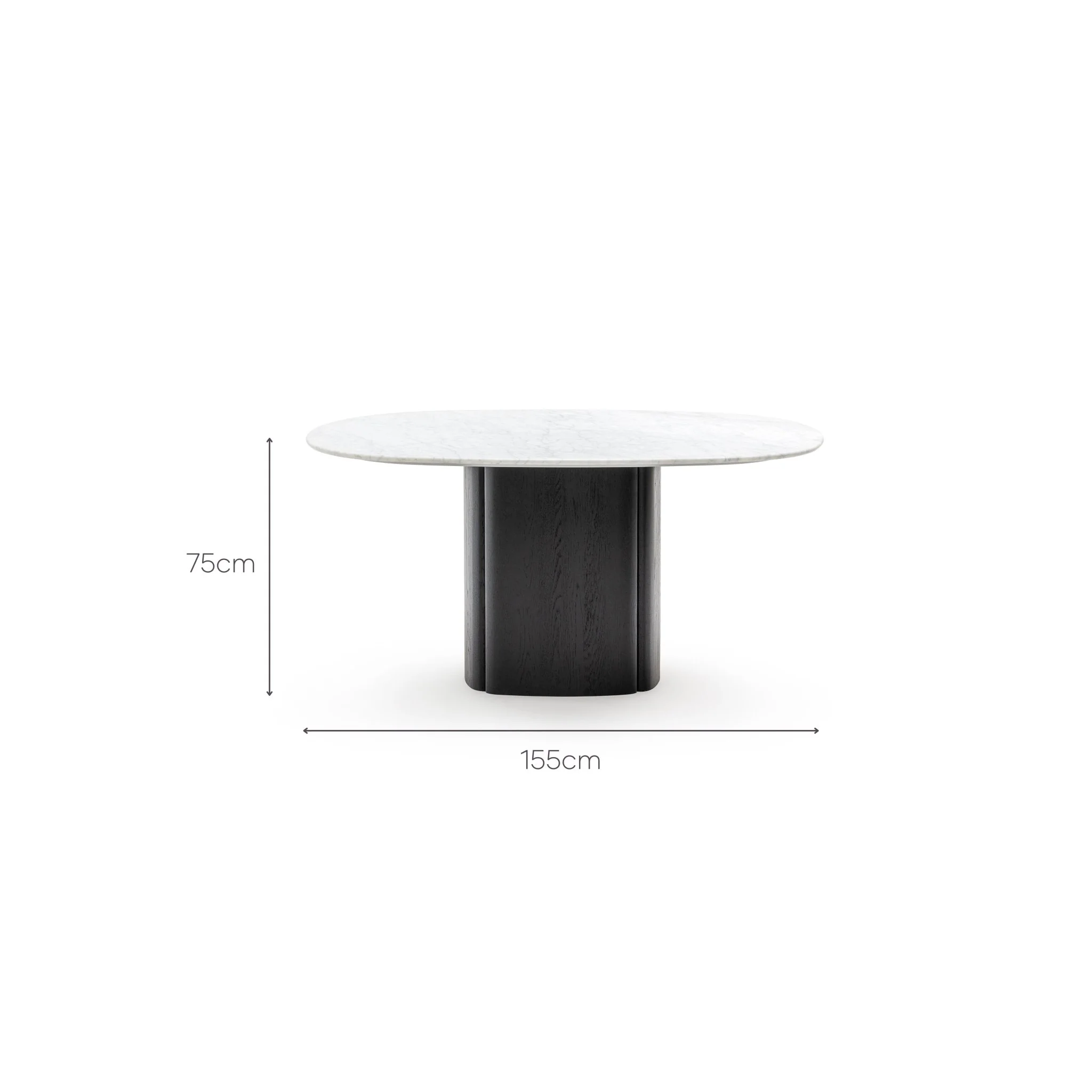 Tathra 155 Table - Black Oak & Bianca Carrara - Image 17