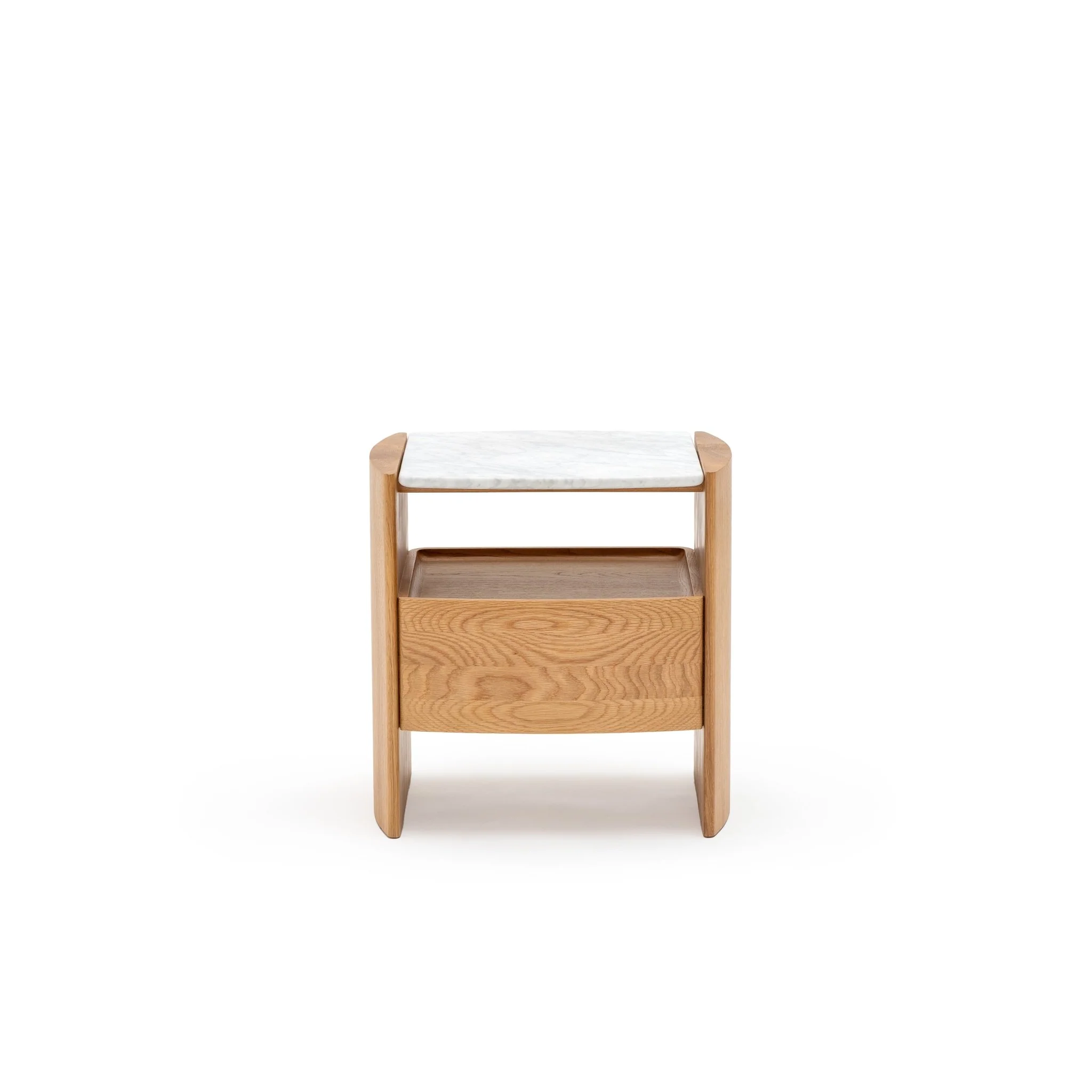 Tathra Nightstand - Light Oak & Bianca Carrara - Image 2