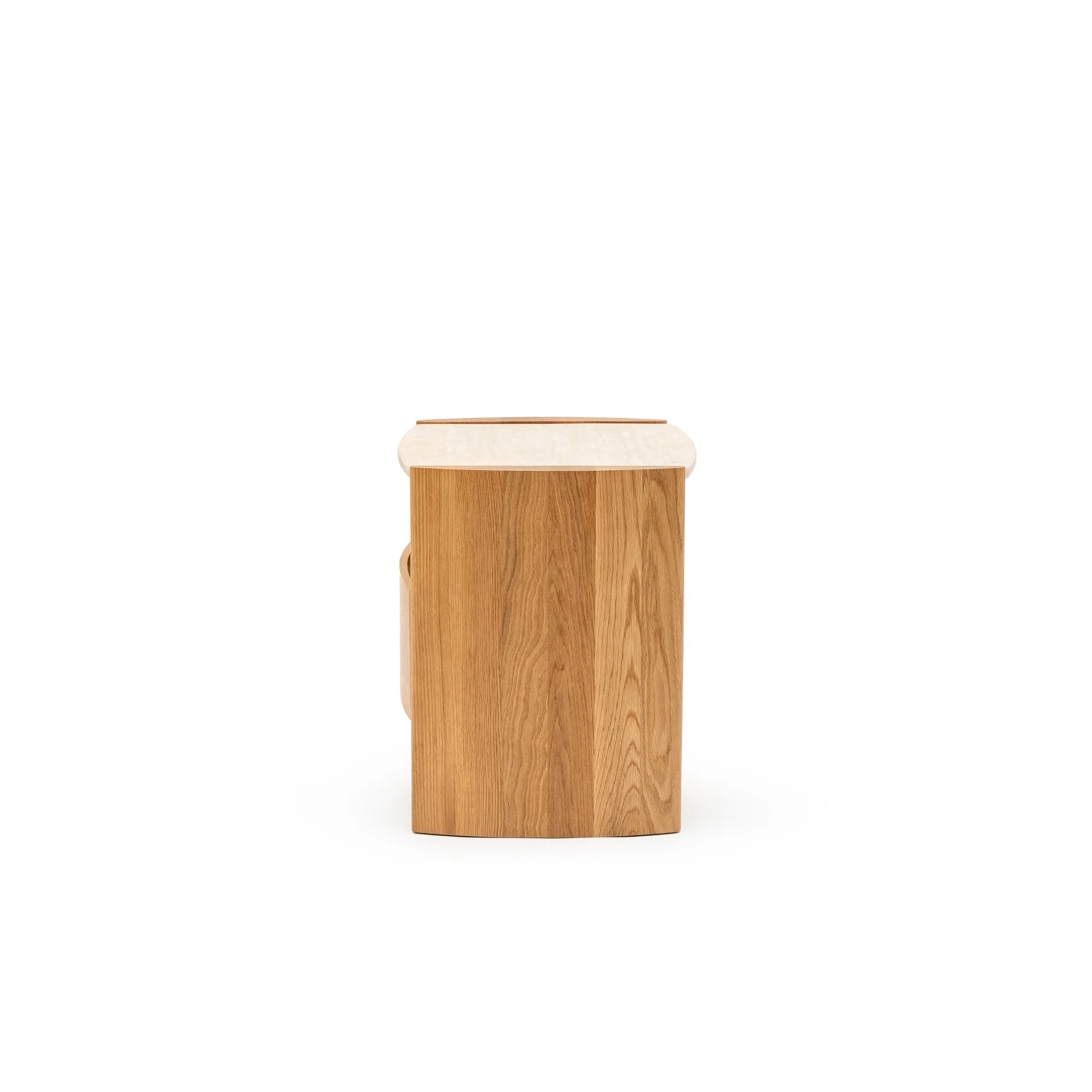 Tathra Nightstand - Light Oak & Travertine - Image 3