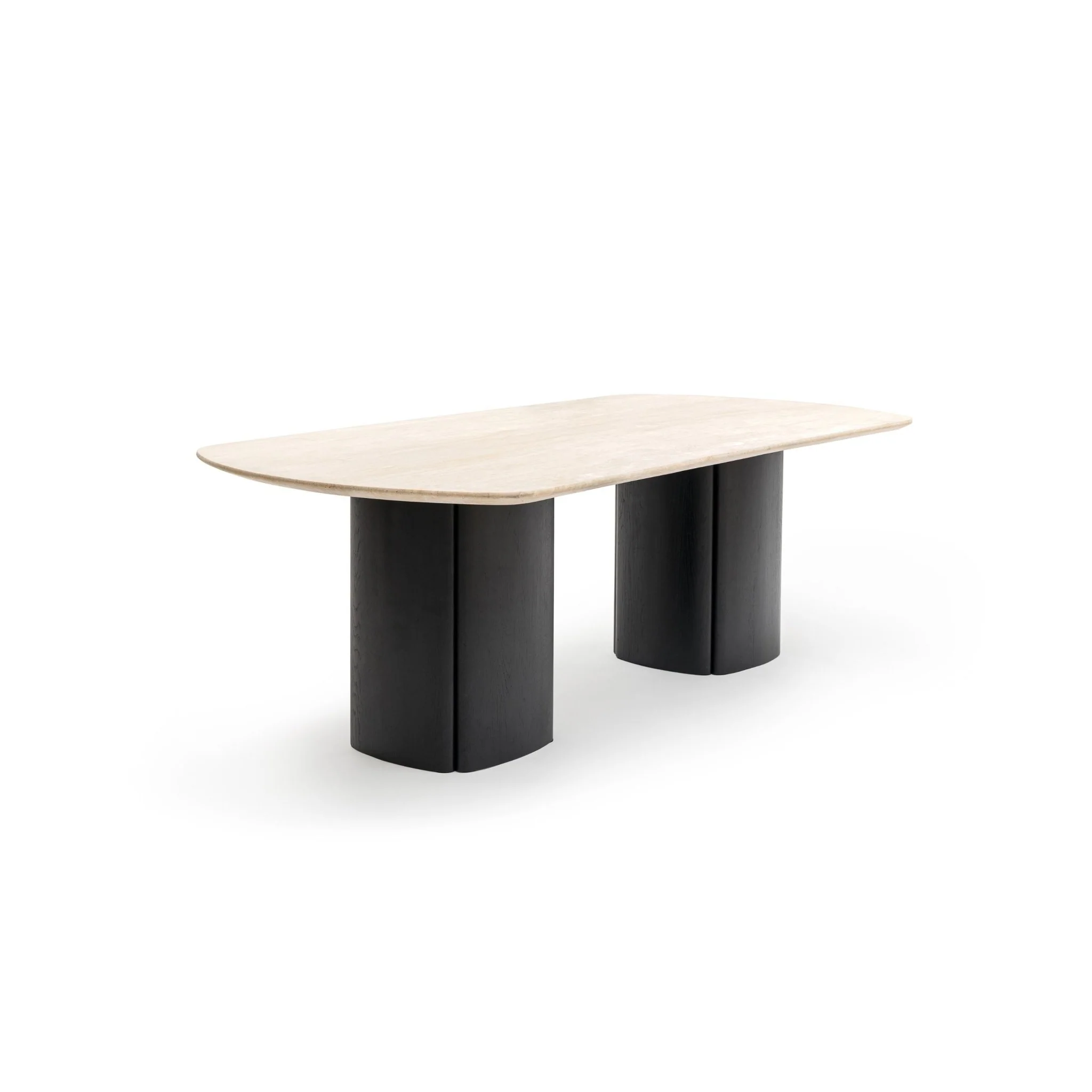 Tathra Table - Black Oak & Travertine - Image 2