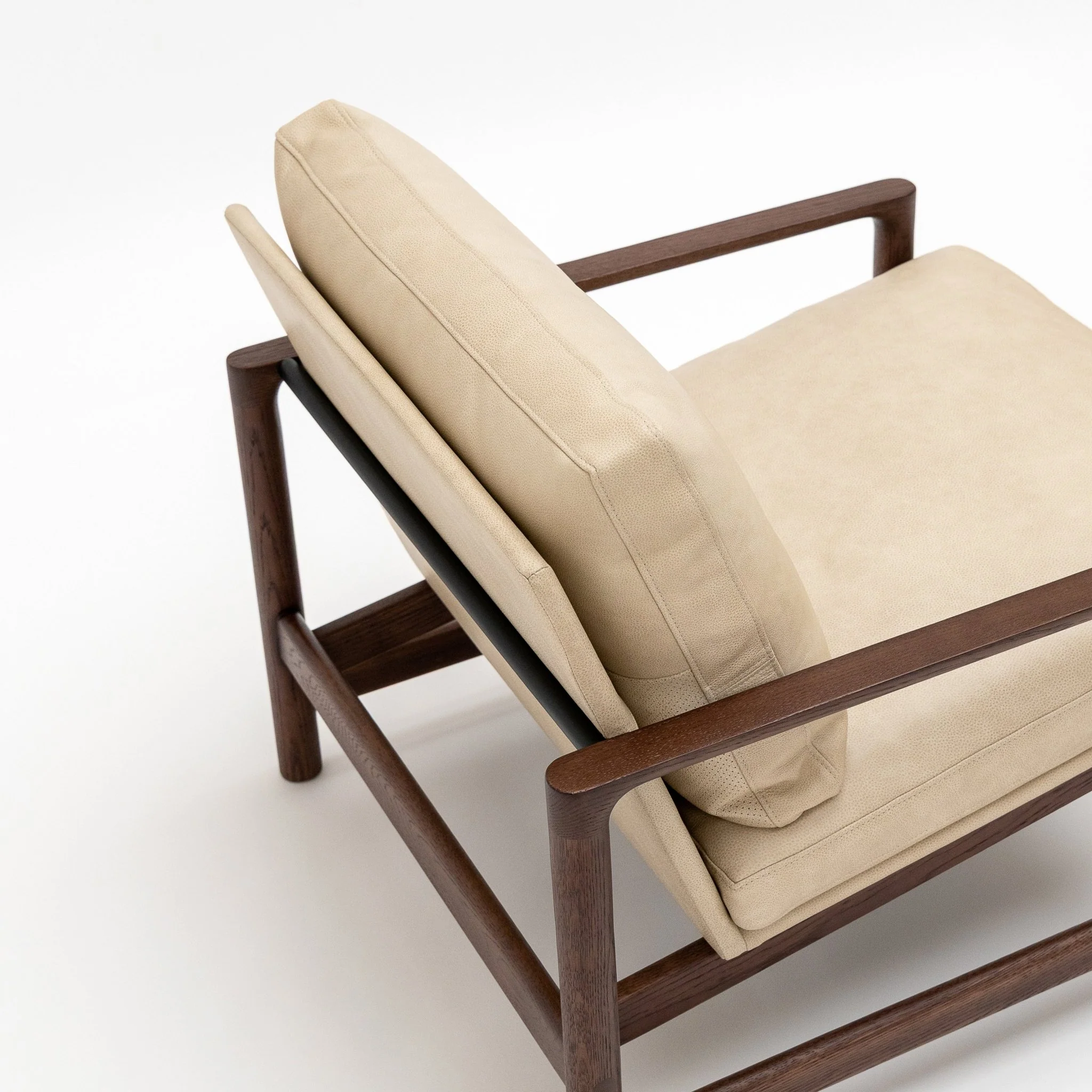 Troubadour Chair - Espresso Oak & Limestone Leather - Image 7