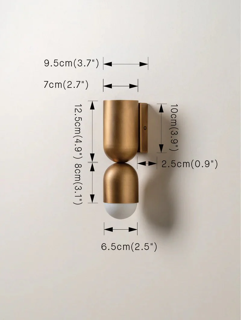 Tuba - 2 Light Aged Brass And Opal Wall Light - Image 6