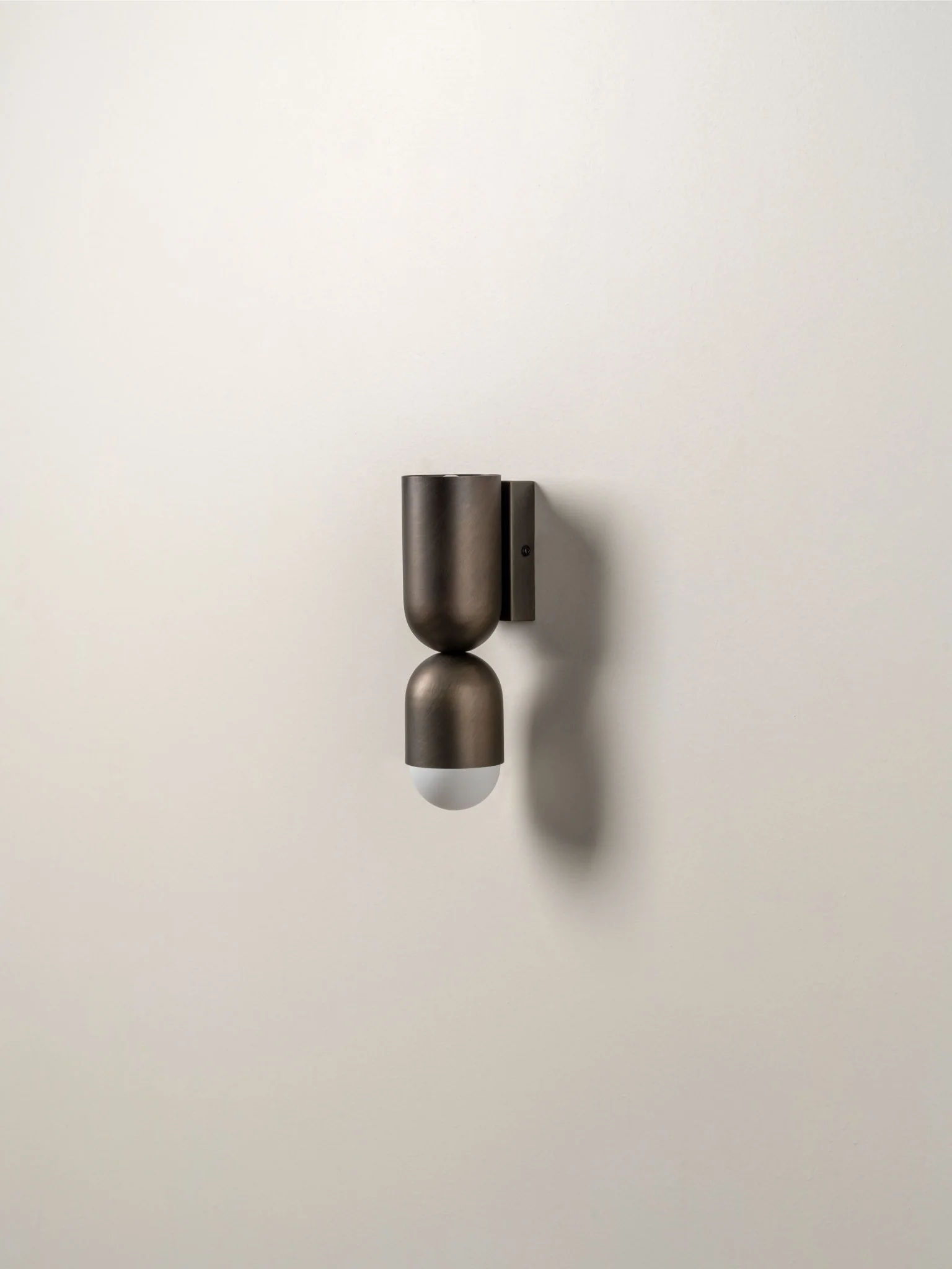 Tuba - 2 Light Bronze And Opal Wall Light