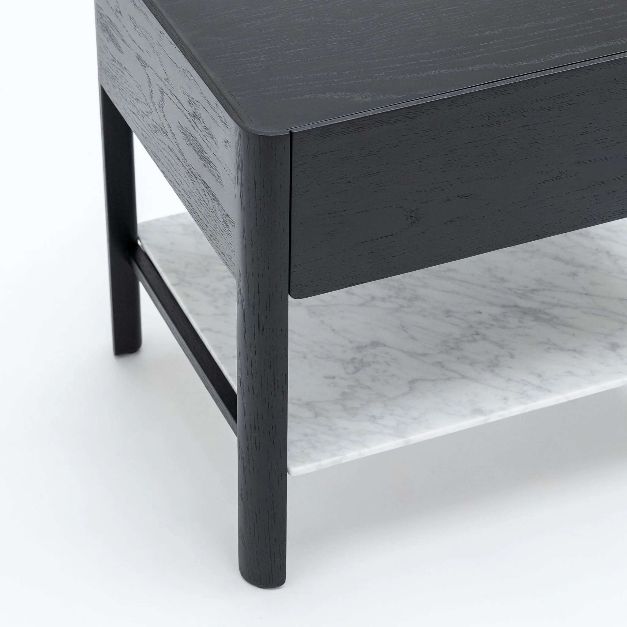 Tye Nightstand 60 - Black Oak & Bianca Carrara - Image 15