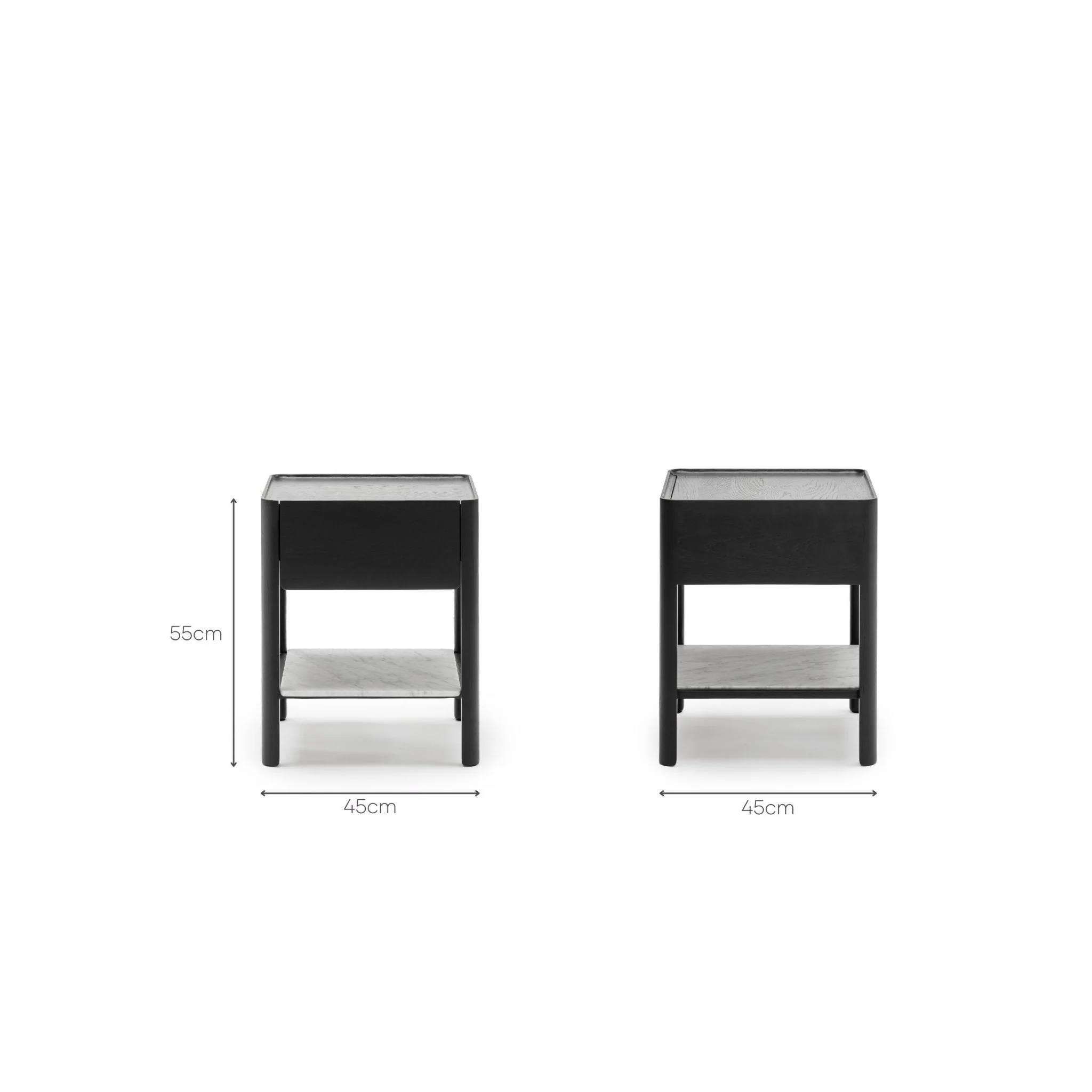 Tye Nightstand 45 - Black Oak & Bianca Carrara - Image 16
