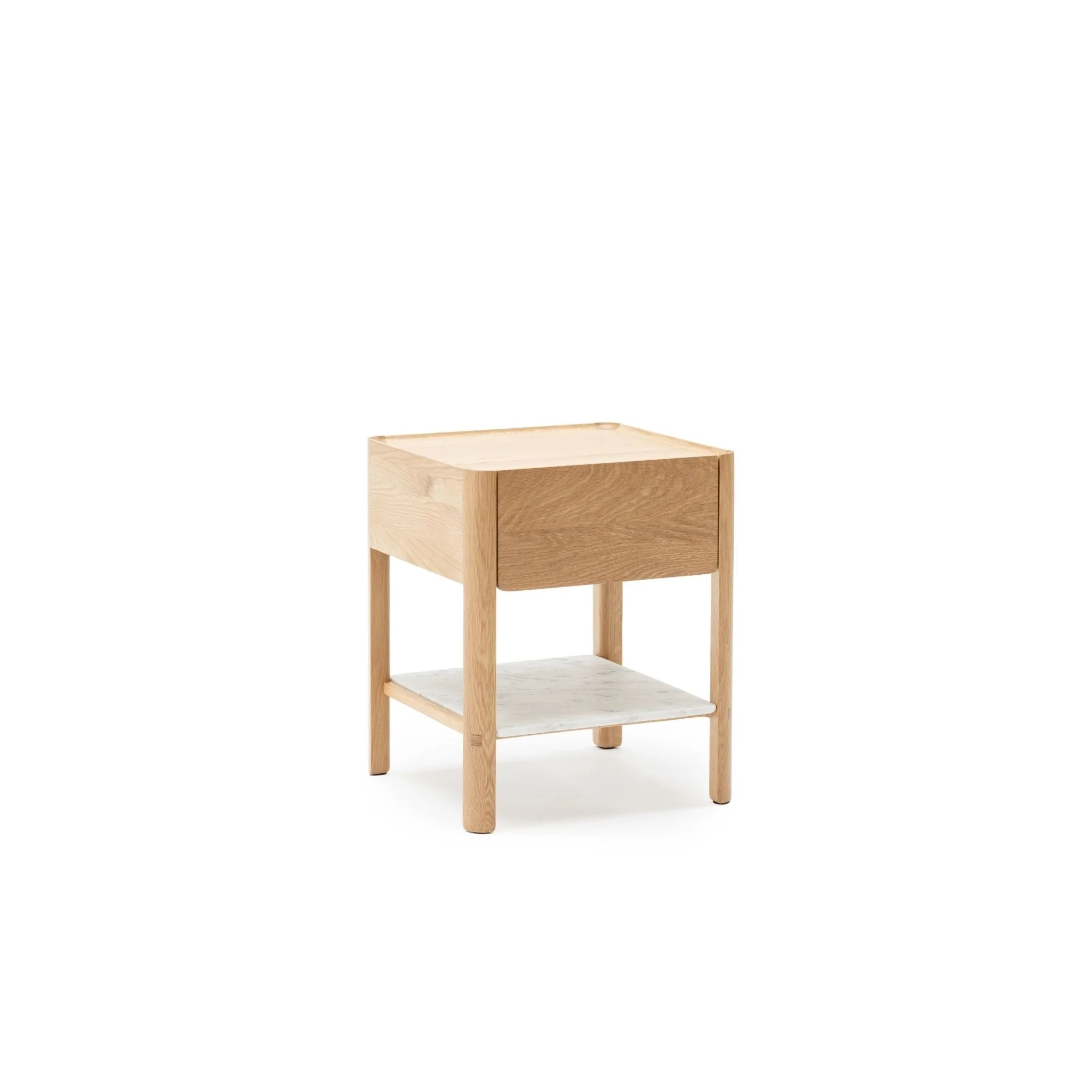 Tye Nightstand 45 - Light Oak & Bianca Carrara - Image 2