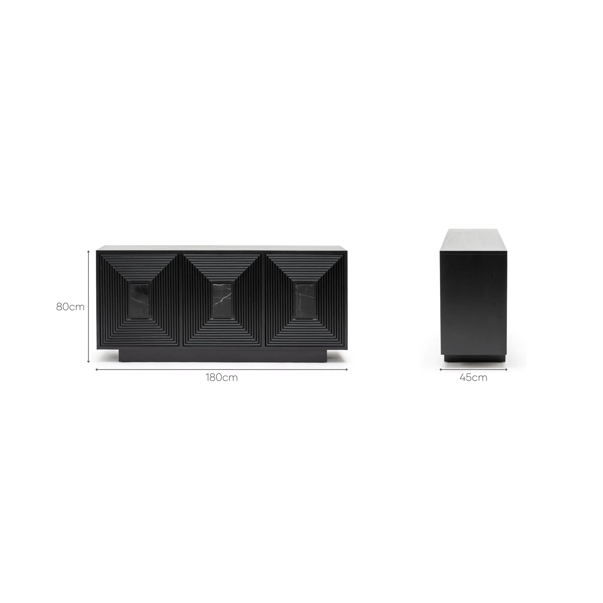 Verona 3 Door Sideboard - Black - Image 18