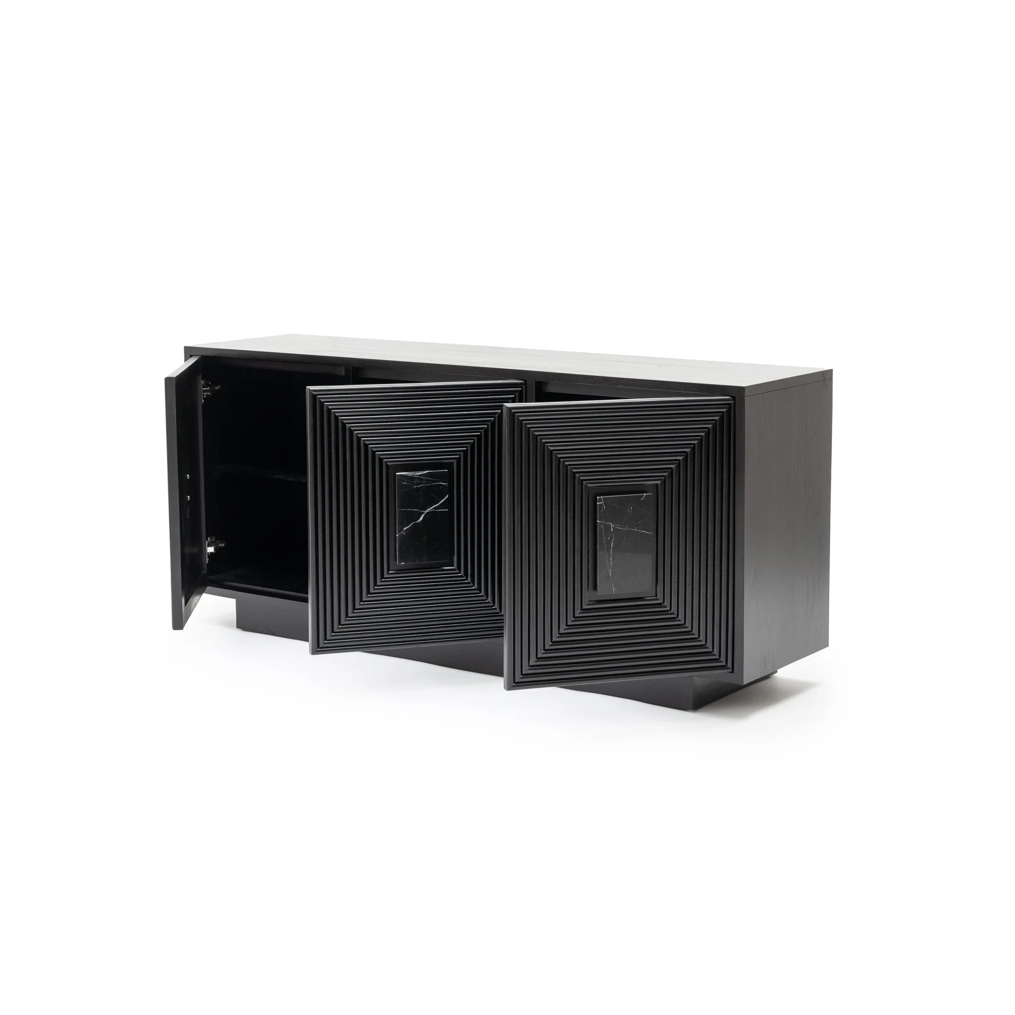 Verona 3 Door Sideboard - Black - Image 4