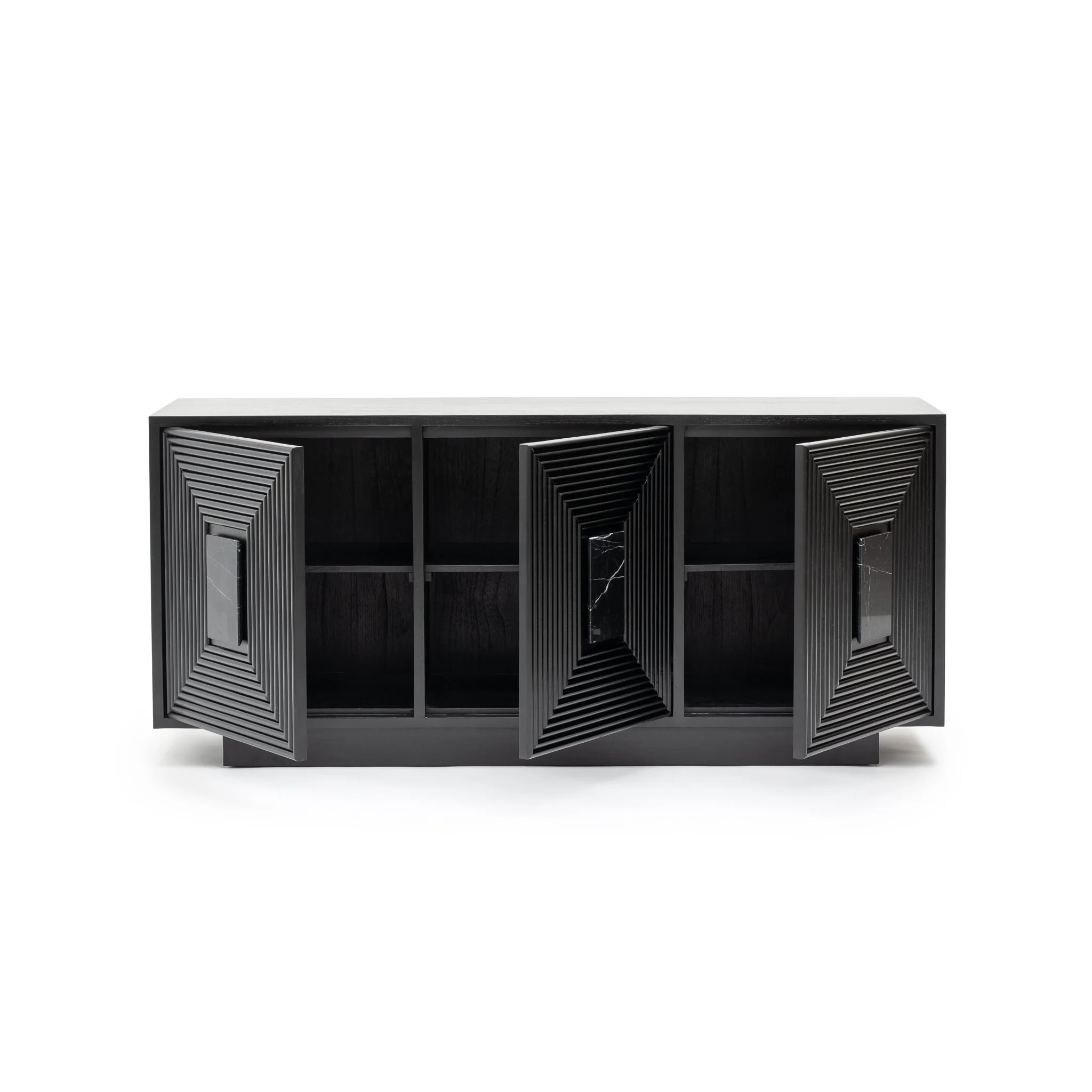Verona 3 Door Sideboard - Black - Image 5