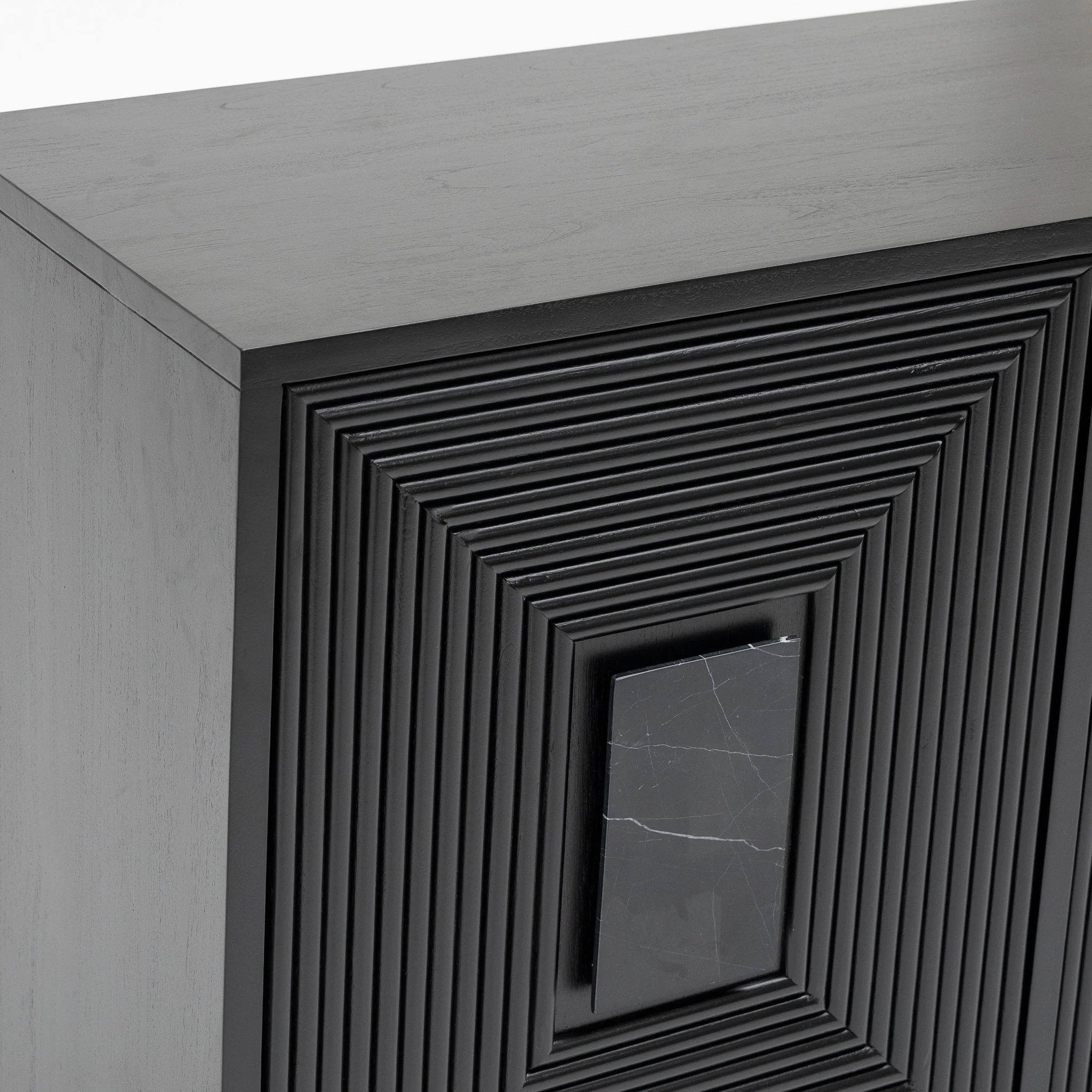 Verona 3 Door Sideboard - Black - Image 7