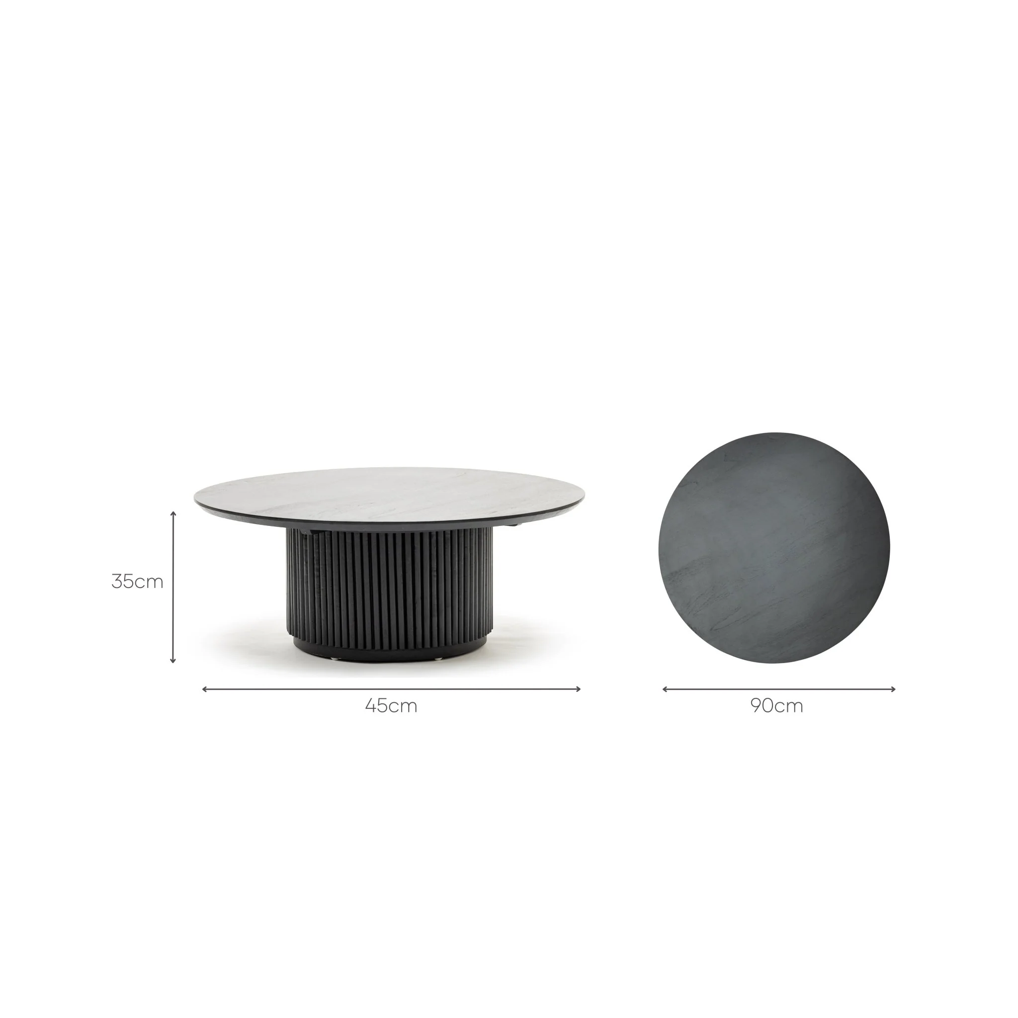 Verona Round Coffee Table - Black - Image 5