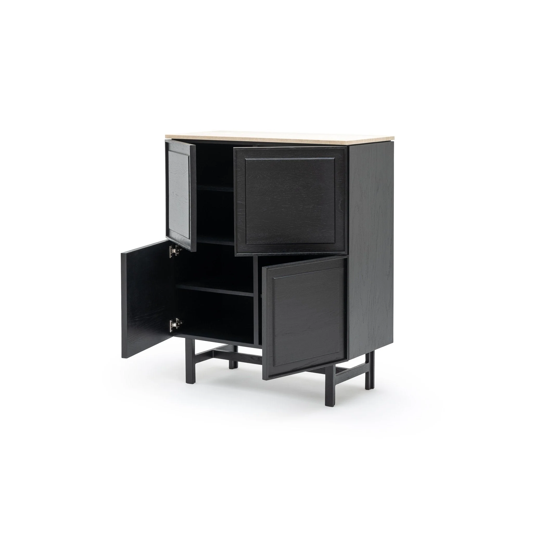 Yorke Highboard - Black Oak & Travertine - Image 3
