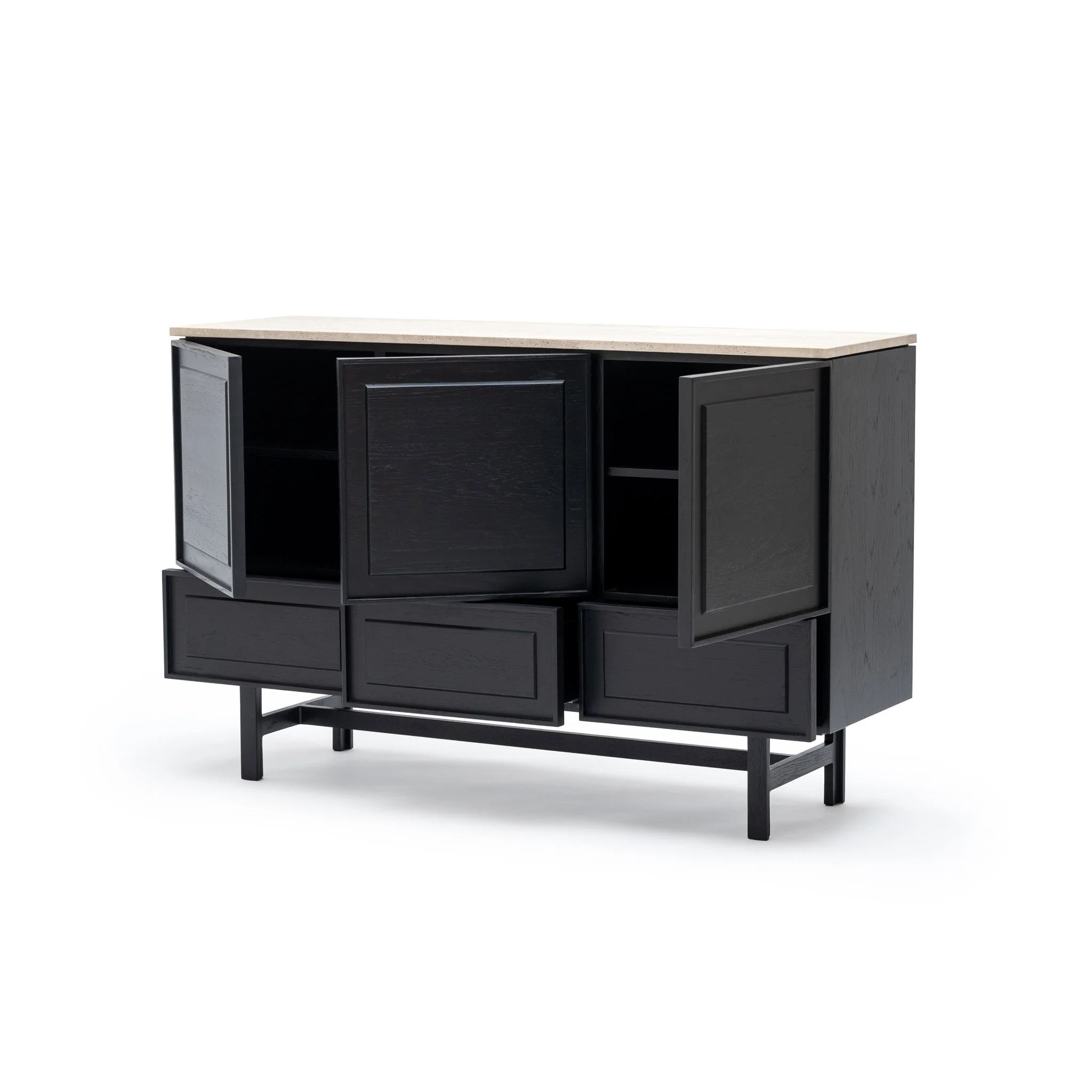 Yorke Highboard - Black Oak & Travertine - Image 36