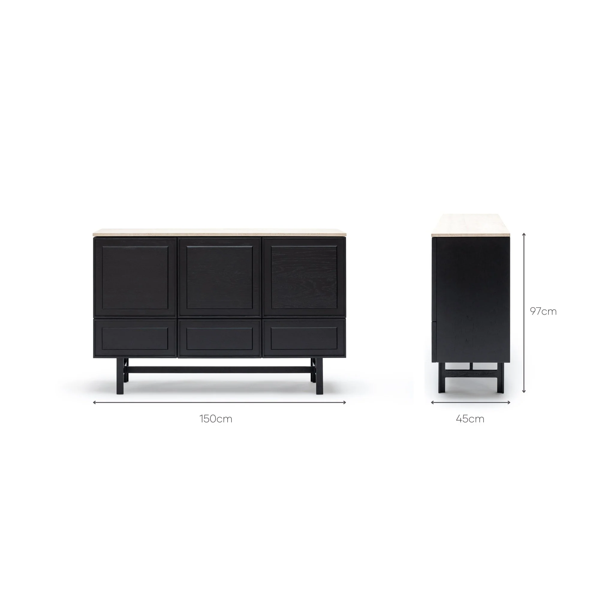 Yorke Highboard - Black Oak & Travertine - Image 42