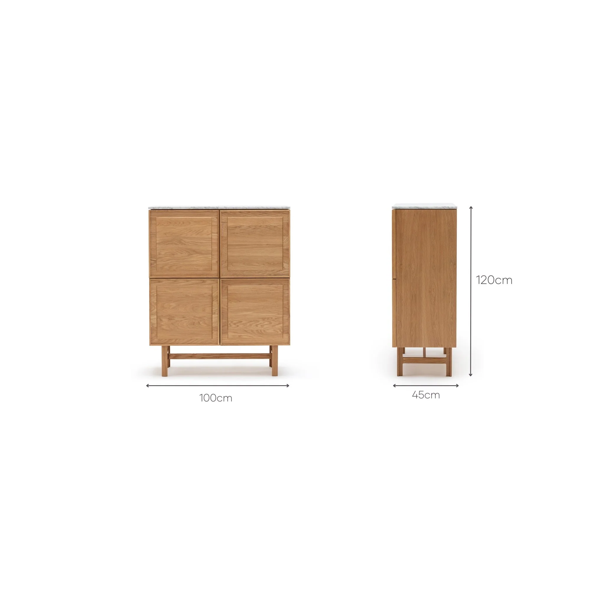 Yorke Highboard - Light Oak & Bianca Carrara - Image 38