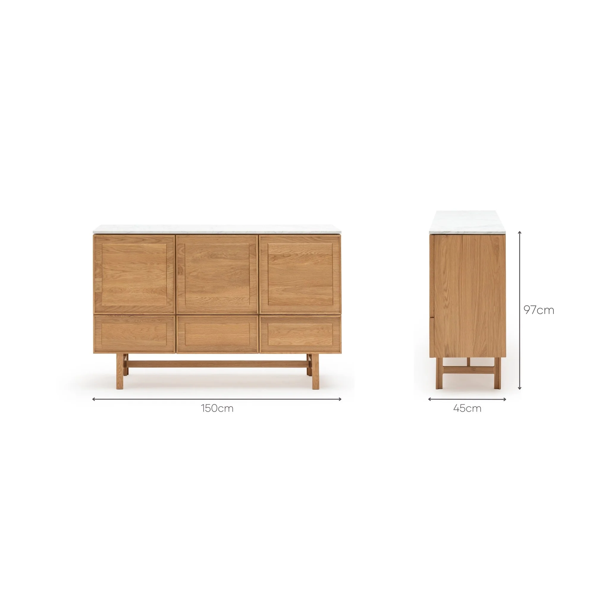 Yorke Highboard - Light Oak & Bianca Carrara - Image 52