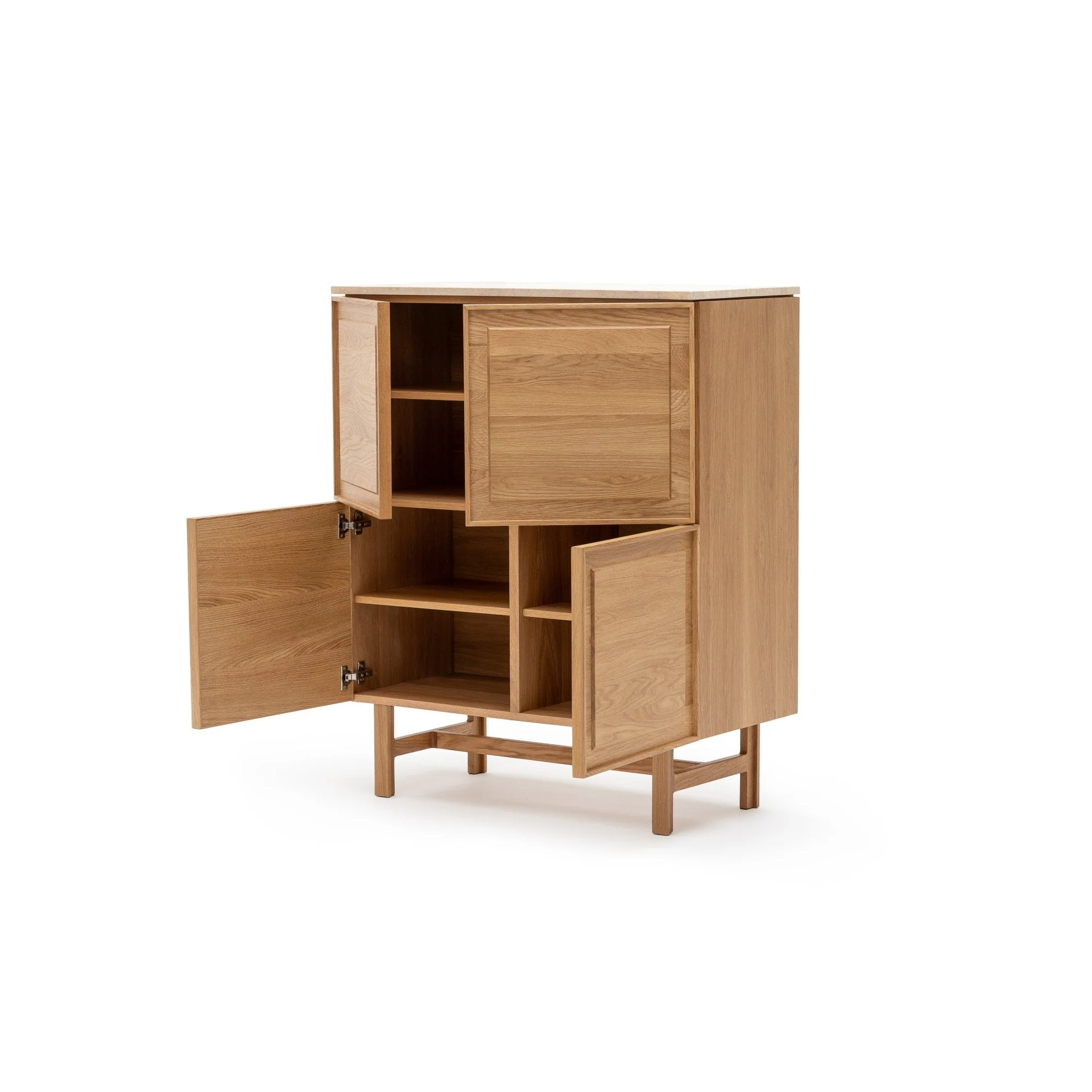 Yorke Highboard - Light Oak & Travertine - Image 3