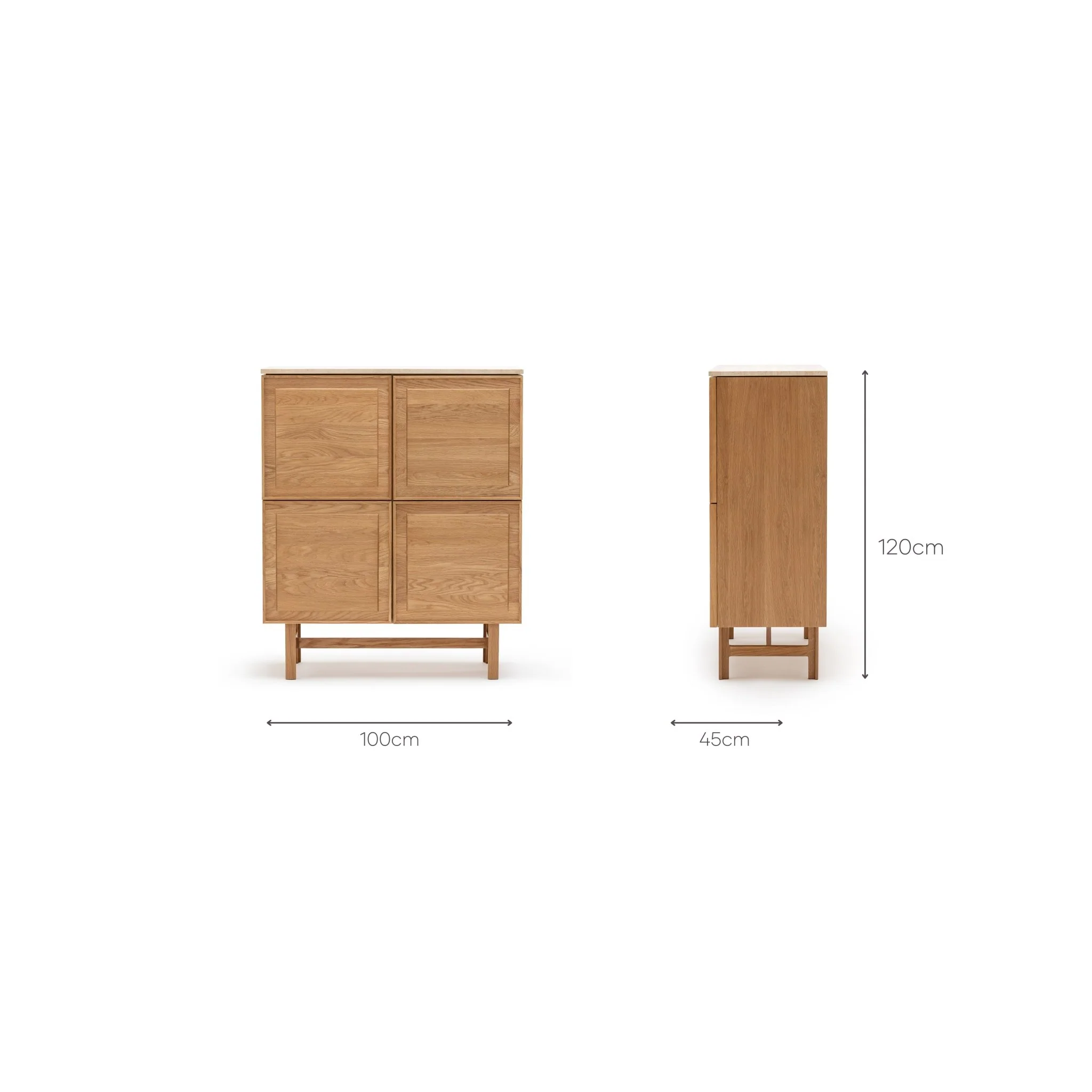 Yorke Highboard - Light Oak & Travertine - Image 44